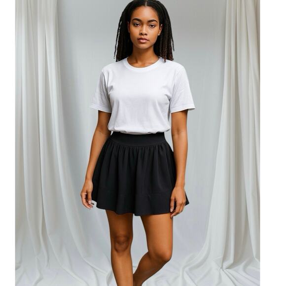 Diane Von Furstenberg DVF Fit Flare Barron Black Mini Synthetic Nylon Skirt 10 L - Picture 3 of 11